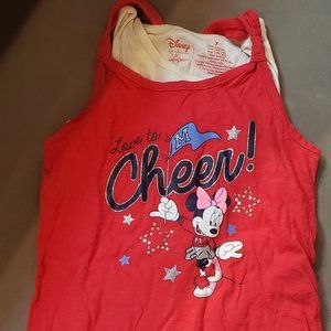 Disney Minnie Mouse 100% Cotton Double Tank  Size 7 Red White Blue